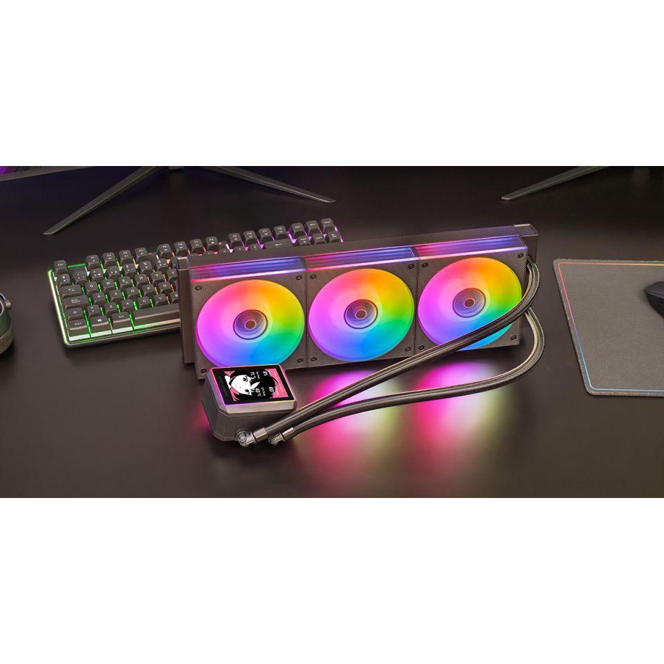 Refrigeração Líquida AIO MARS GAMING MLVISIONII360 (120 mm - 3 ventoinhas - 2300 RPM - Preto) — miniatura 5