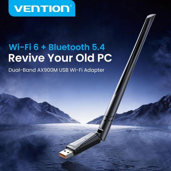 Adaptador USB Wi-Fi e Bluetooth VENTION KDXB0 (Wi-Fi 6 - até 900 Mbps - Preto), miniatura 4