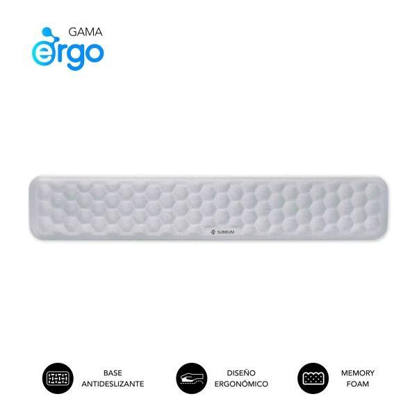 Apoio de Pulso para Teclado SUBBLIM Ergo AirPadding (AirMesh 3D respirável - Antiderrapante - Prata), miniatura 3