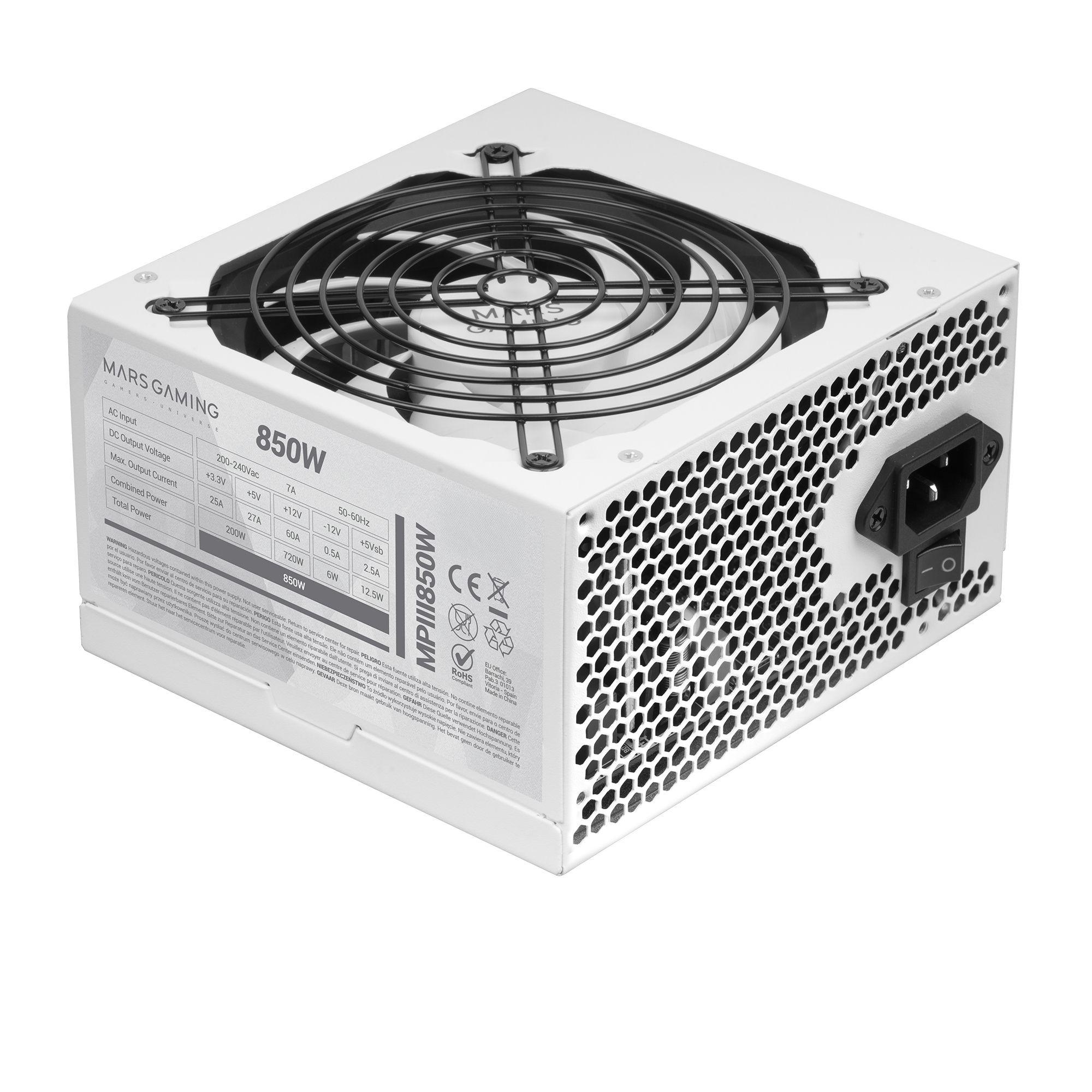 Fonte de Alimentação MARS GAMING MPIII850 (ATX - 850 W - Não modular - Branco), miniatura 4
