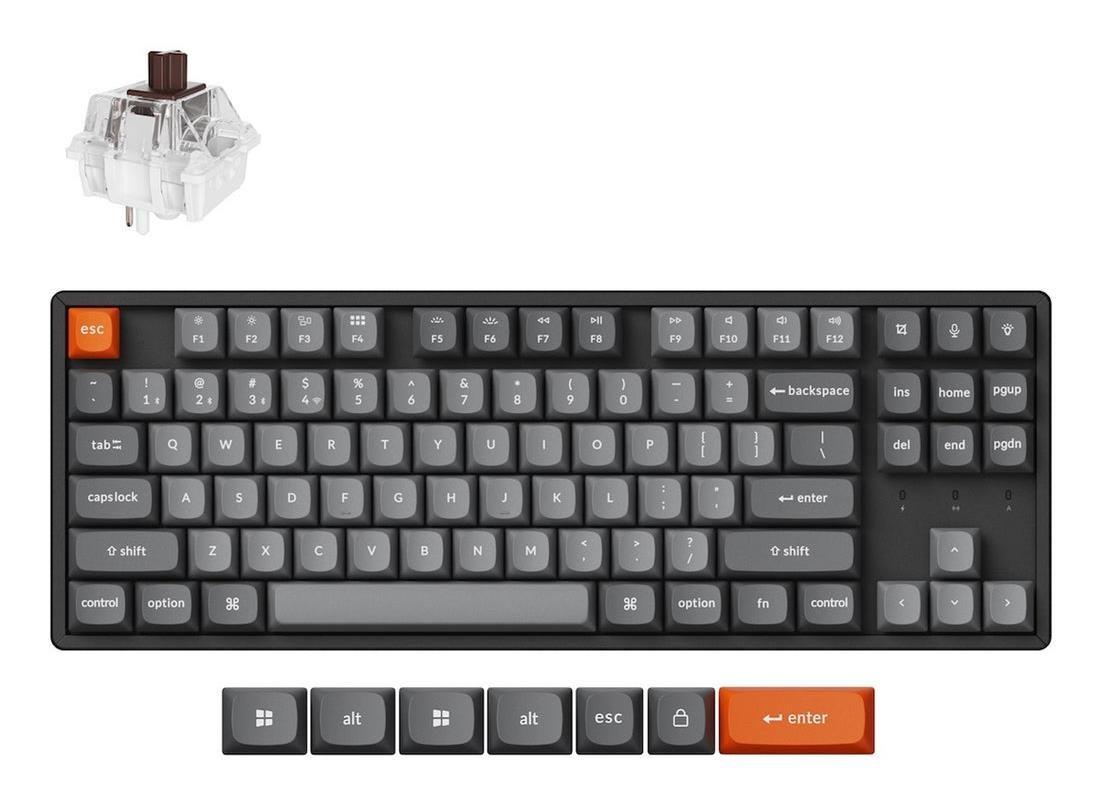 Teclado KEYCHRON K8M-J3 (ANSI, US - Mecânico - 80% - Preto)