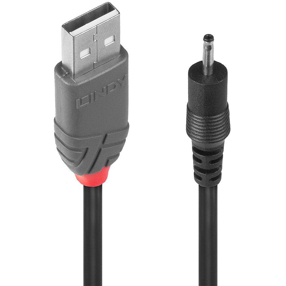 Cabo de Alimentação USB LINDY 70265 (1,5 m - USB-A, macho - EIAJ-01, macho, 2,5 x 0,7 mm - Preto)