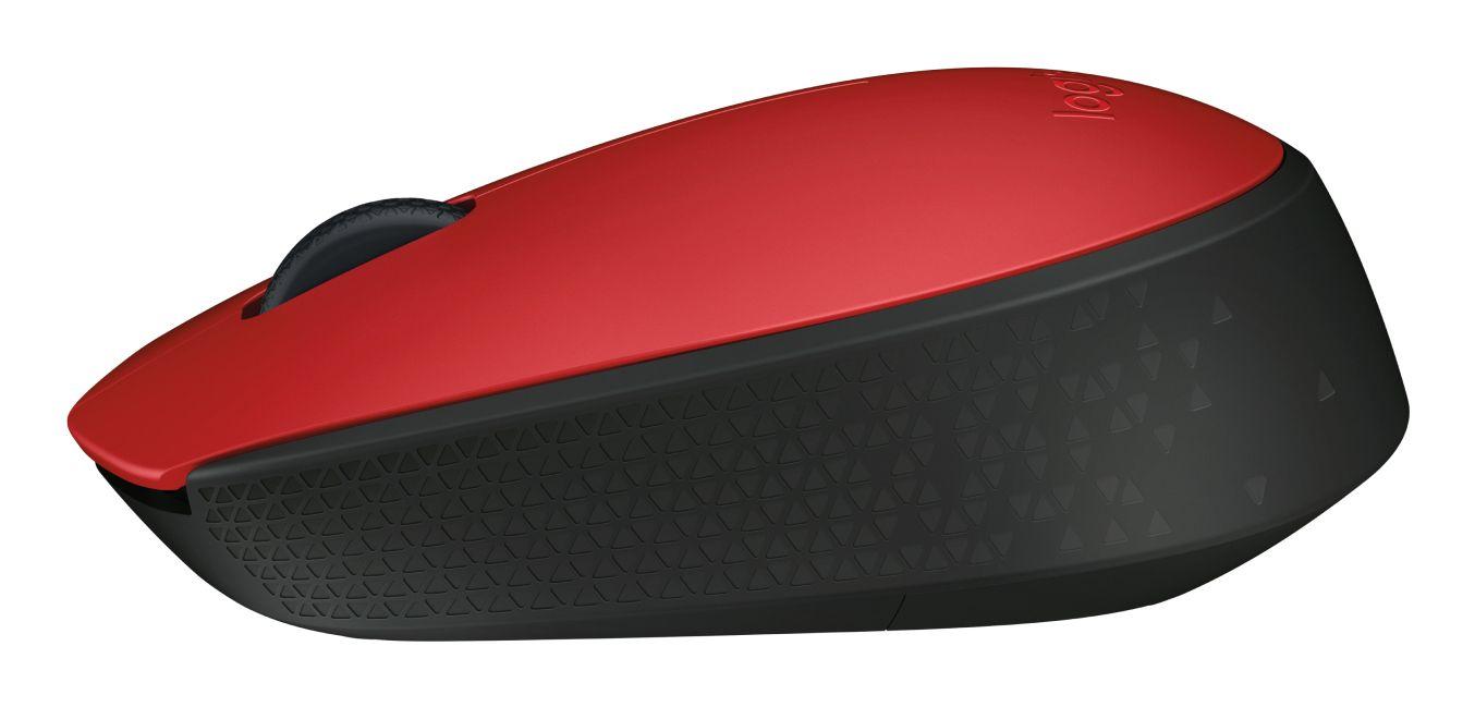 Rato LOGITECH M171 (Ambidestro - 1000 DPI - Ótico - Vermelho e Preto)