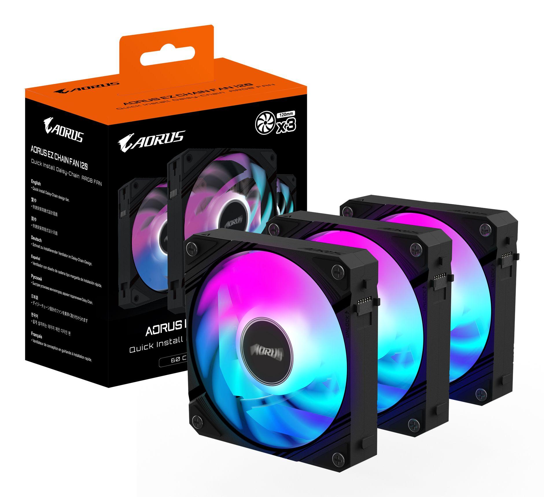 Ventoinha GIGABYTE AORUS EZ CHAIN FAN 120 (Não suportado - Preto), miniatura 7