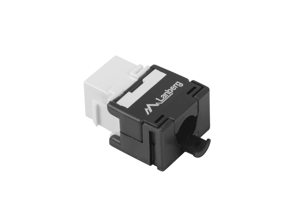 Conector Keystone LANBERG KSUA-2000 (LSA fêmea - RJ-45 fêmea - Cat6a - Preto e Branco)