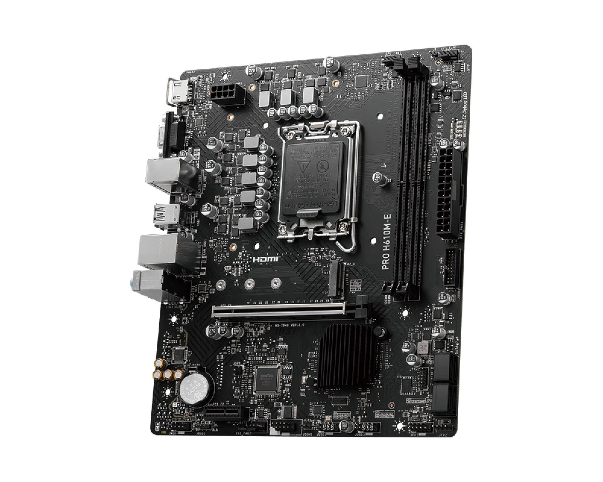 Motherboard MSI PRO H610M-E (LGA 1700 - micro-ATX - Duplo canal - Preto), miniatura 3
