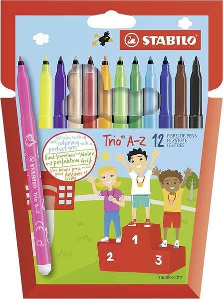 Conjunto de 12 Marcadores STABILO Trio A-Z 378/1-12-01 (Cores Sortidas)