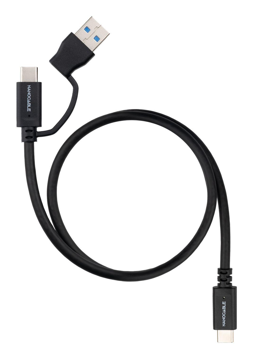 Cabo USB NANOCABLE 10.01.4803 (3 m - USB C - USB A/USB C - Preto)