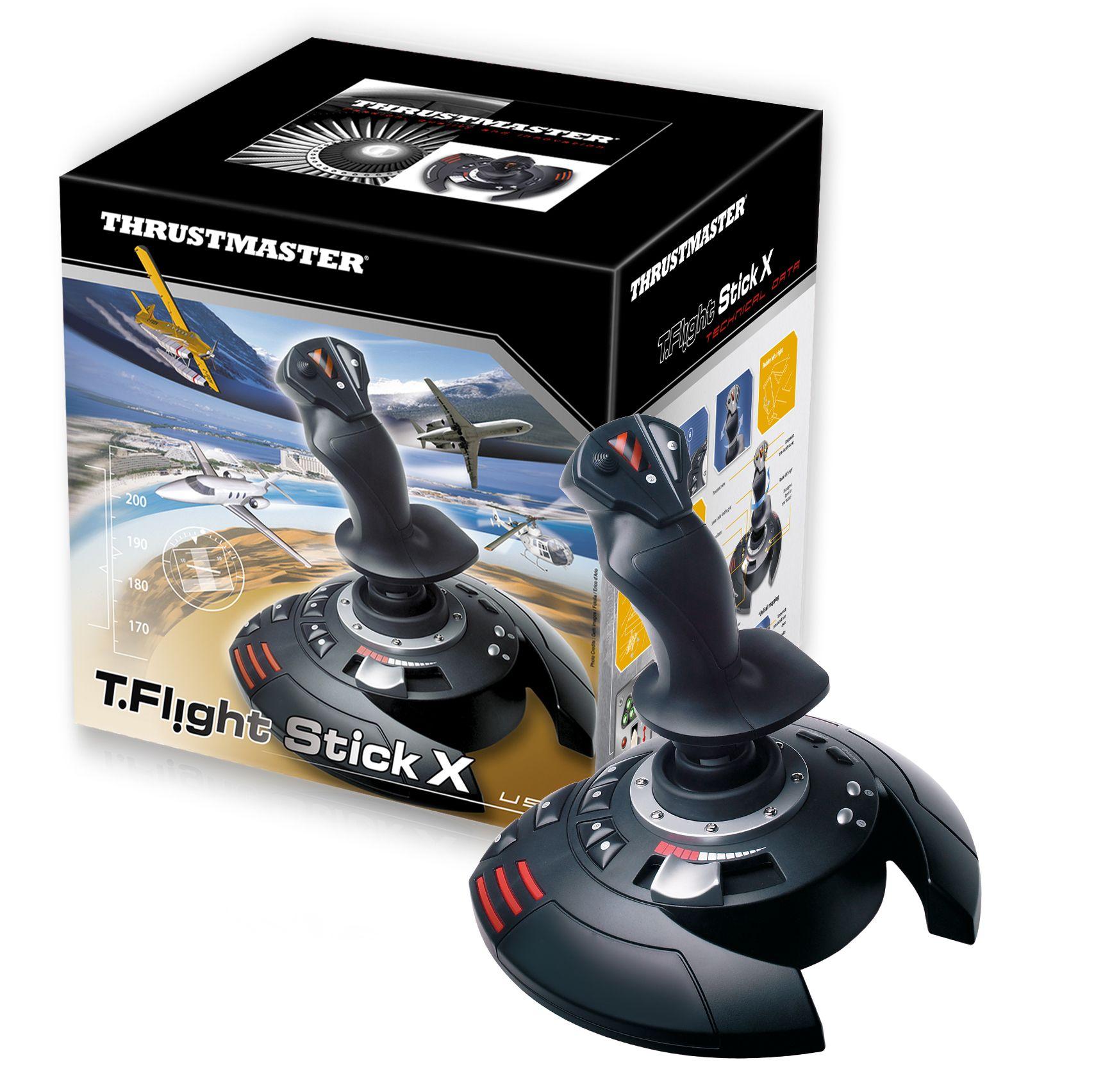 Joystick THRUSTMASTER T.Flight Stick X (PlayStation - Com fios - Preto, Vermelho e Prateado) — miniatura 4