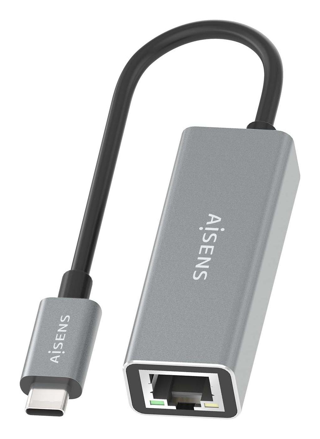 Conversor USB-C para Ethernet AISENS A109-0898 (USB Type-C - 1000 Mbit/s - Cinzento) — miniatura 3
