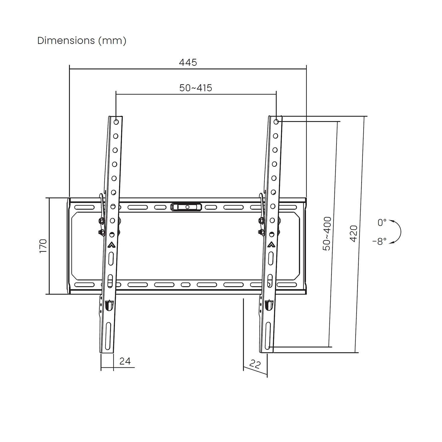 Suporte de Parede para TV AISENS WT75T-391 (32-75" - Inclinável - Preto) — miniatura 6
