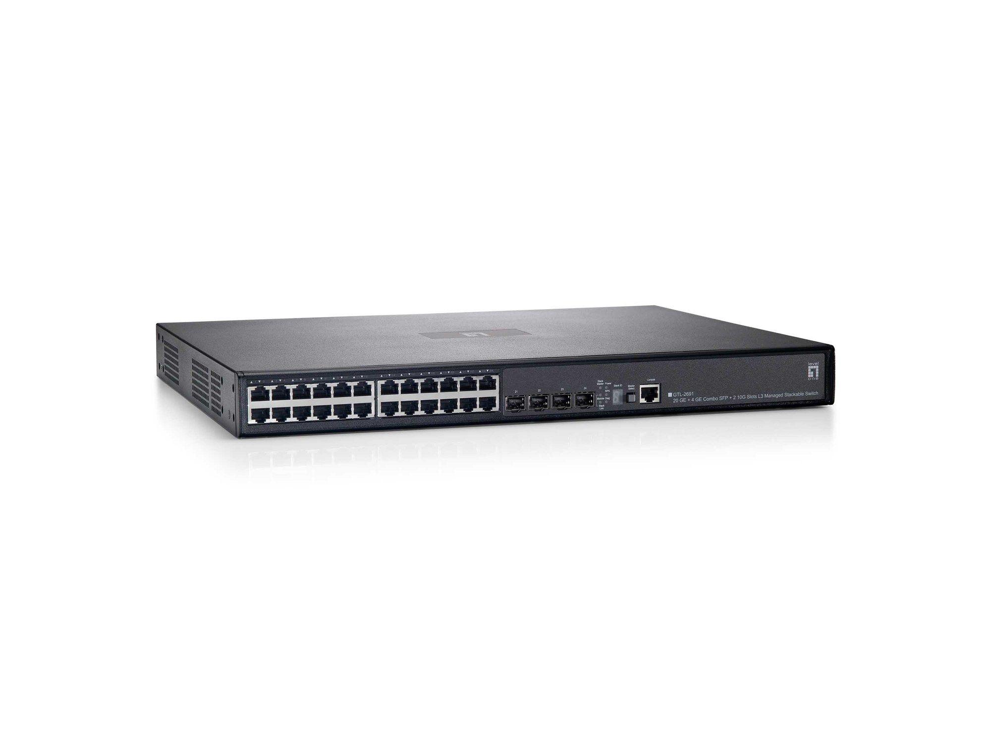 Switch LEVELONE GTL-2691 (Gigabit Ethernet - 2048 KB - 128 Gbit/s - Preto)