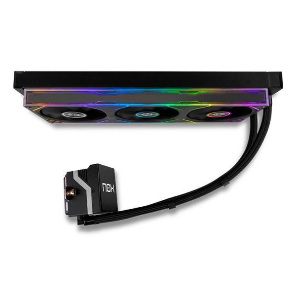 Kit de Refrigeração Líquida NOX Hummer M-360 LCD (12 cm - 1800 RPM - ARGB multicolor - Preto) — miniatura 4