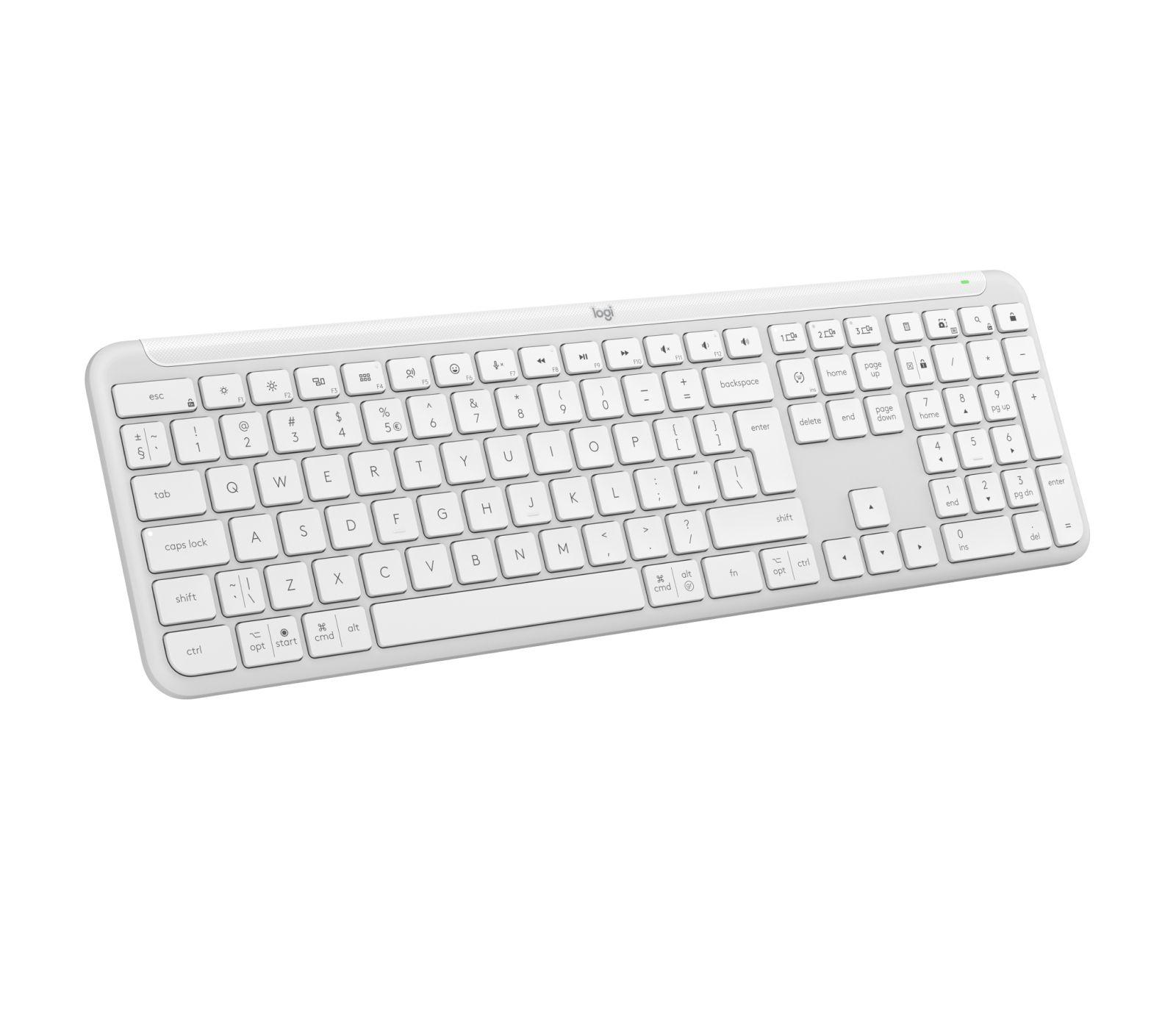 Teclado LOGITECH Signature Slim K950 (Estados Unidos - Teclas tesoura - Tamanho completo - Branco)