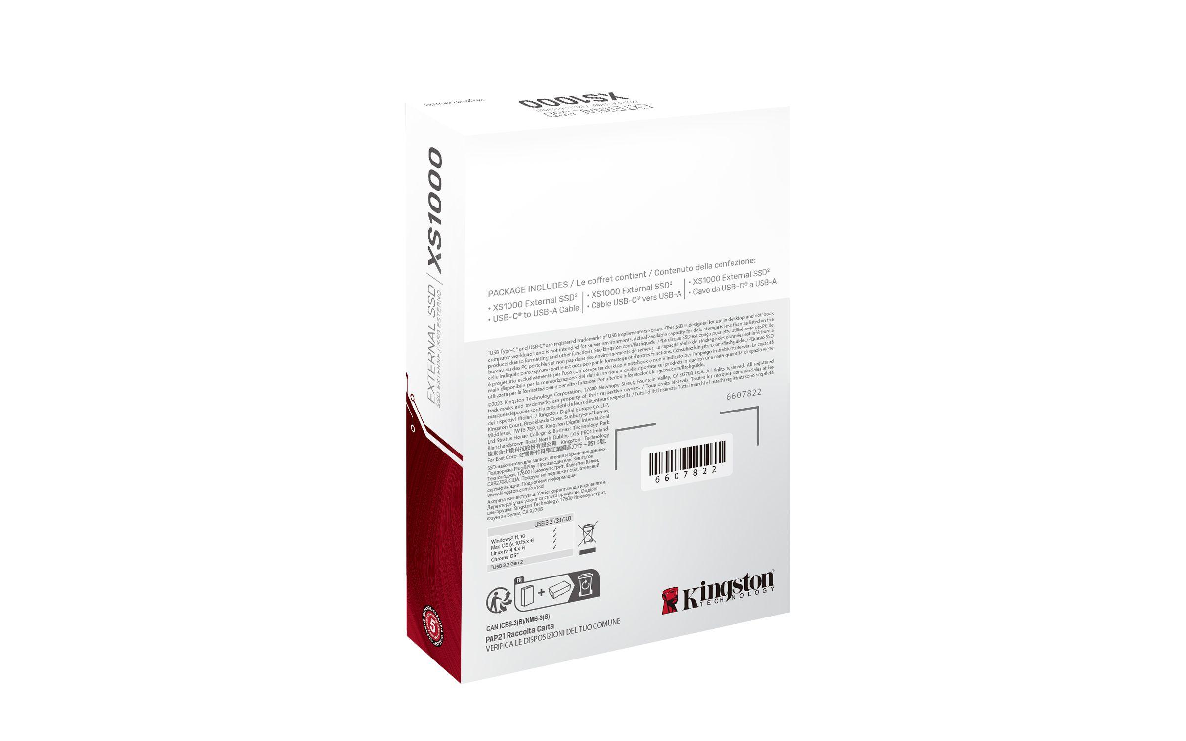 SSD KINGSTON XS1000 (1 TB - USB 3.2 Gen 2 Type-C - Preto) — miniatura 4