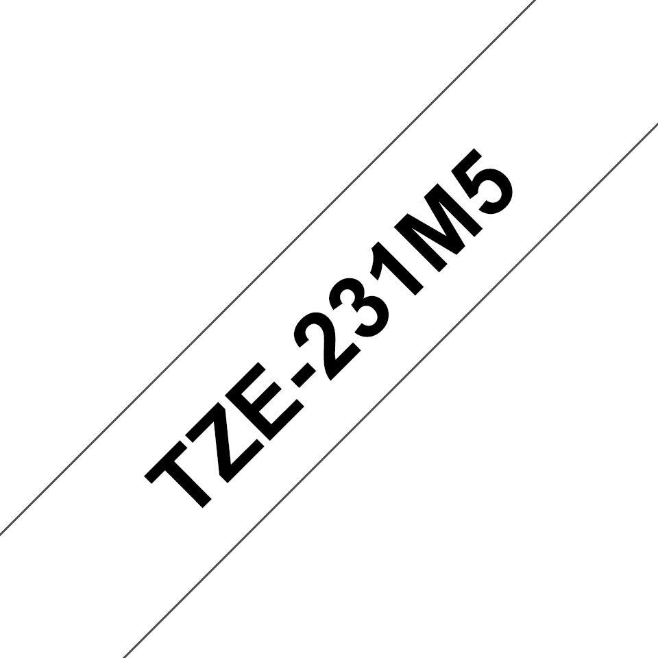 Fita para Rotuladora BROTHER TZe-231M5 (Preto sobre Branco)