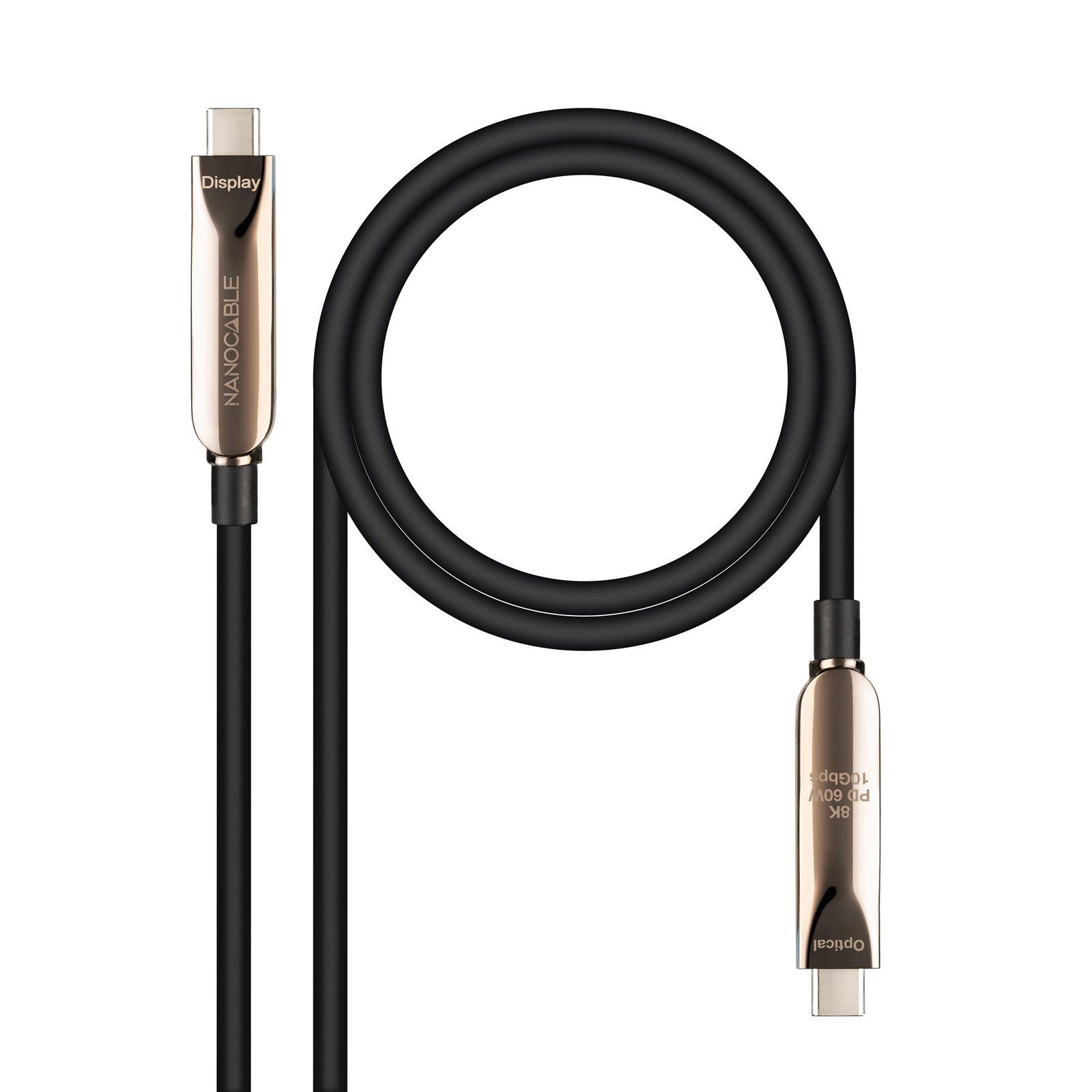 Cabo USB-C NANOCABLE 10.01.4610 (10 m - USB C - Preto)