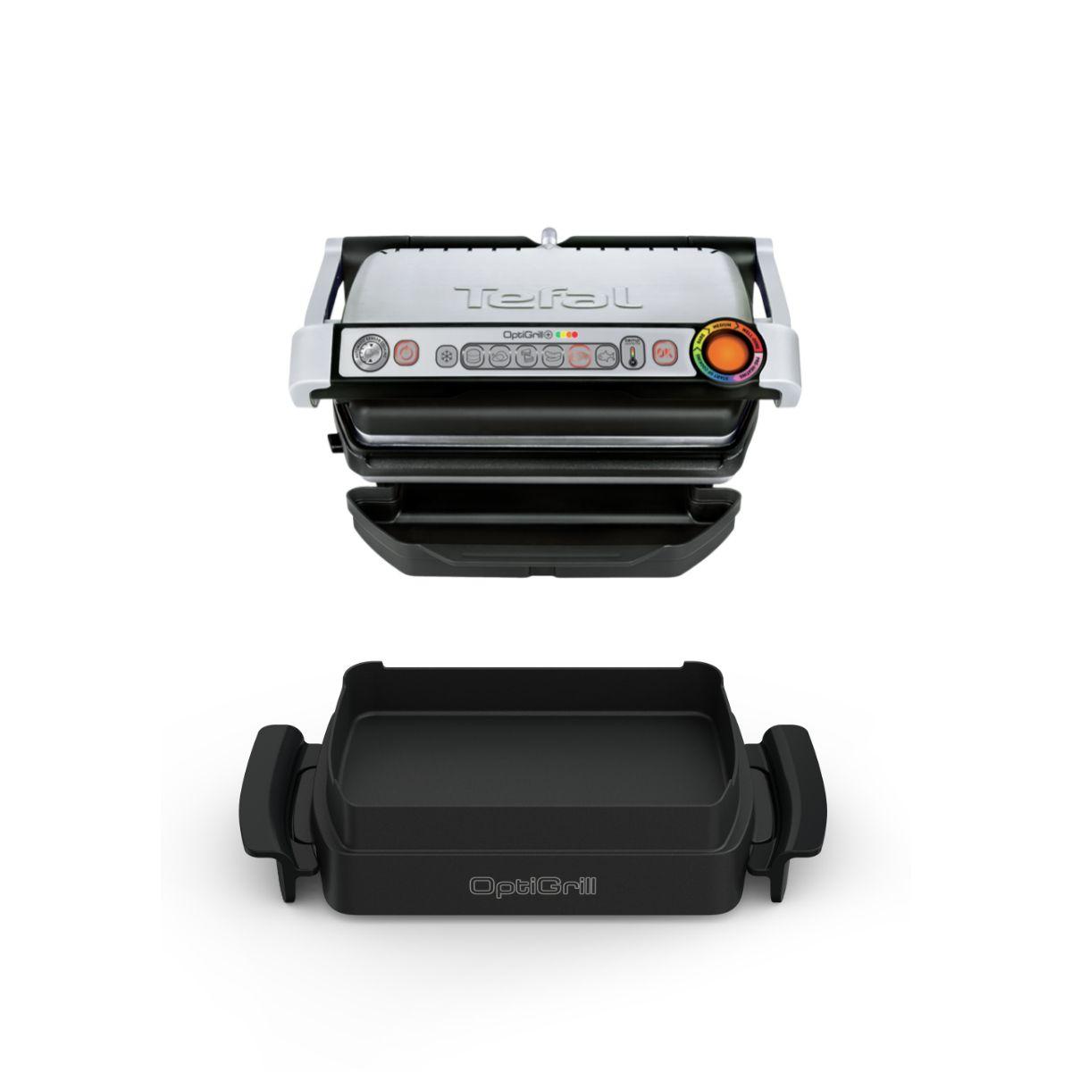 Grelhador de Contacto TEFAL OptiGrill+ GC714D10 (Altura 22,9 cm - Aço Inoxidável)