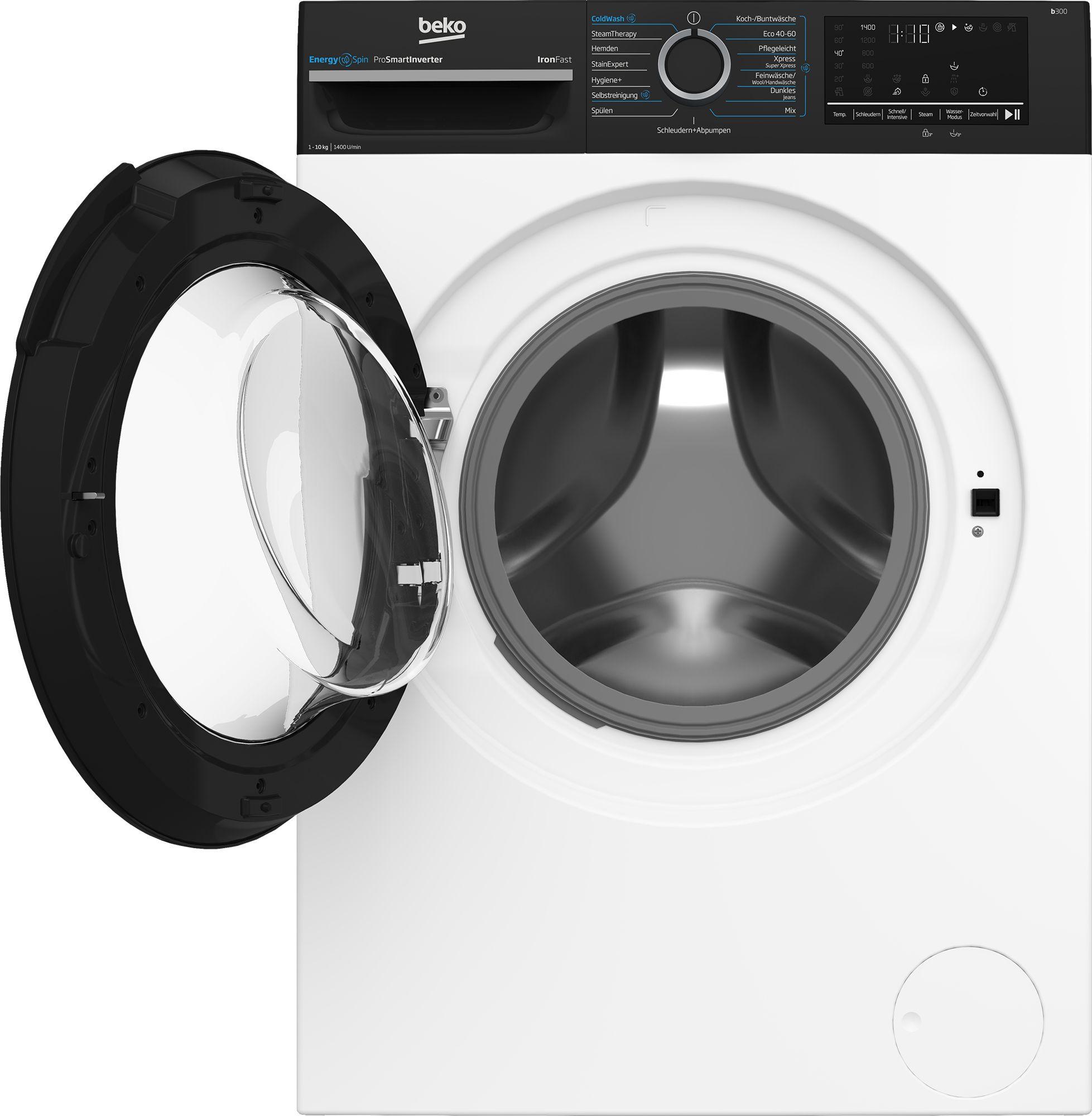 Máquina de Lavar Roupa Independente BEKO BM3WFU41041W (1400 RPM - B - 51 l - Branco/Preto), miniatura 3