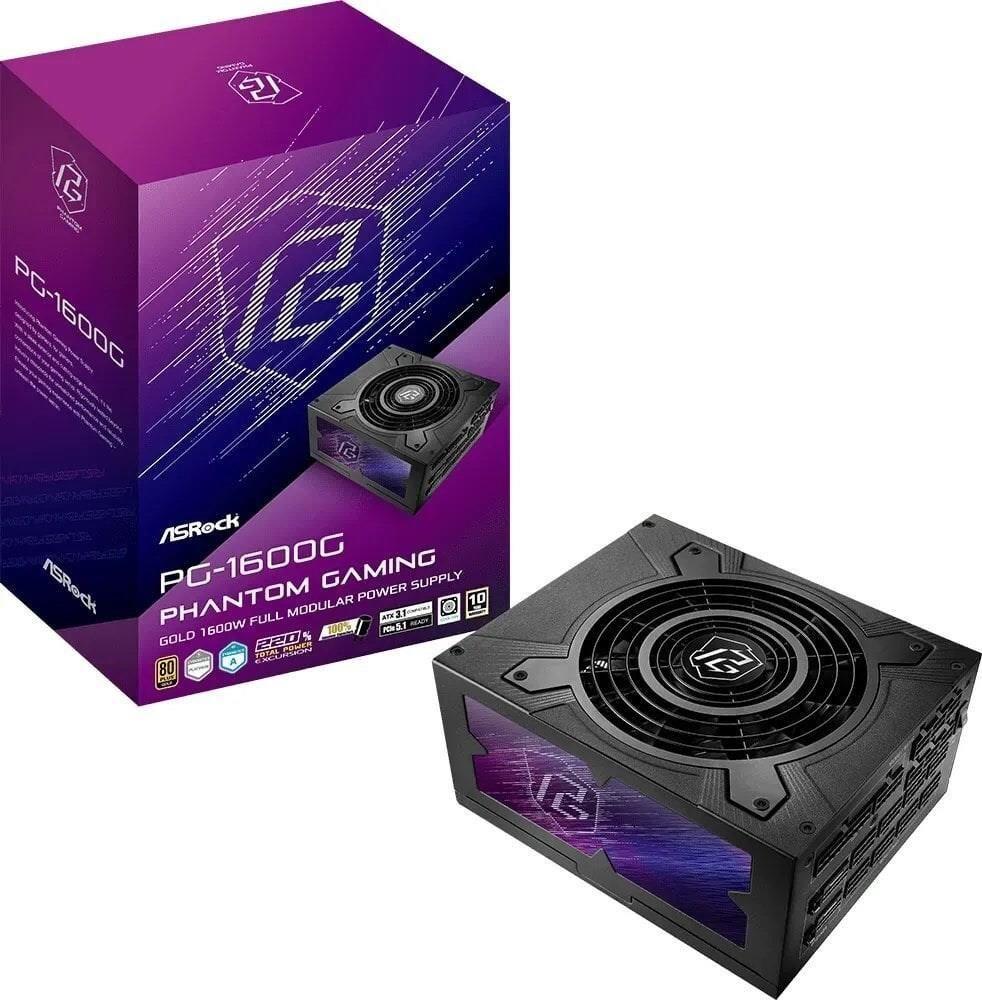 Fonte de Alimentação ASROCK Phantom Gaming PG-1600G (ATX - 1600 W - 80 PLUS Gold - Preto)