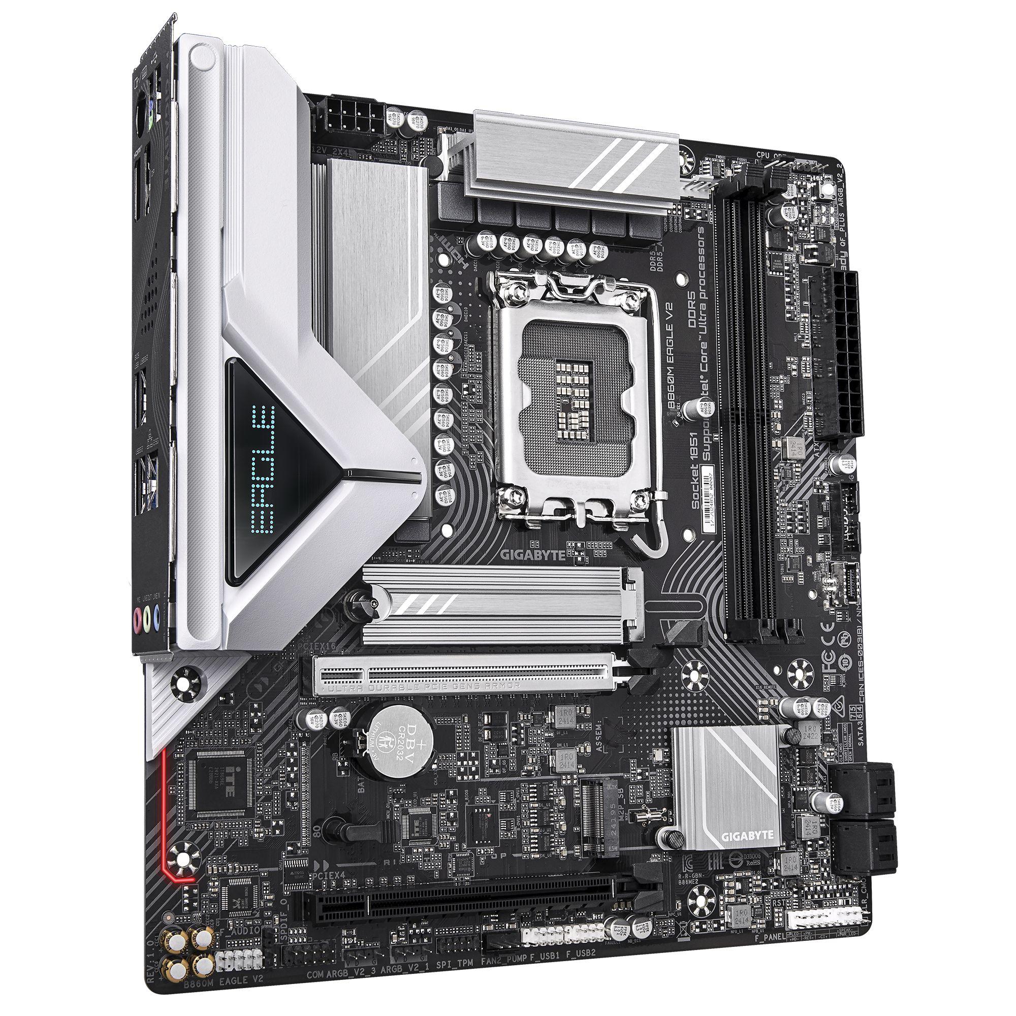 Motherboard GIGABYTE B860M EAGLE V2 (LGA 1851 (Socket V1) - Intel Core Ultra - micro ATX - Castanho escuro) — miniatura 3