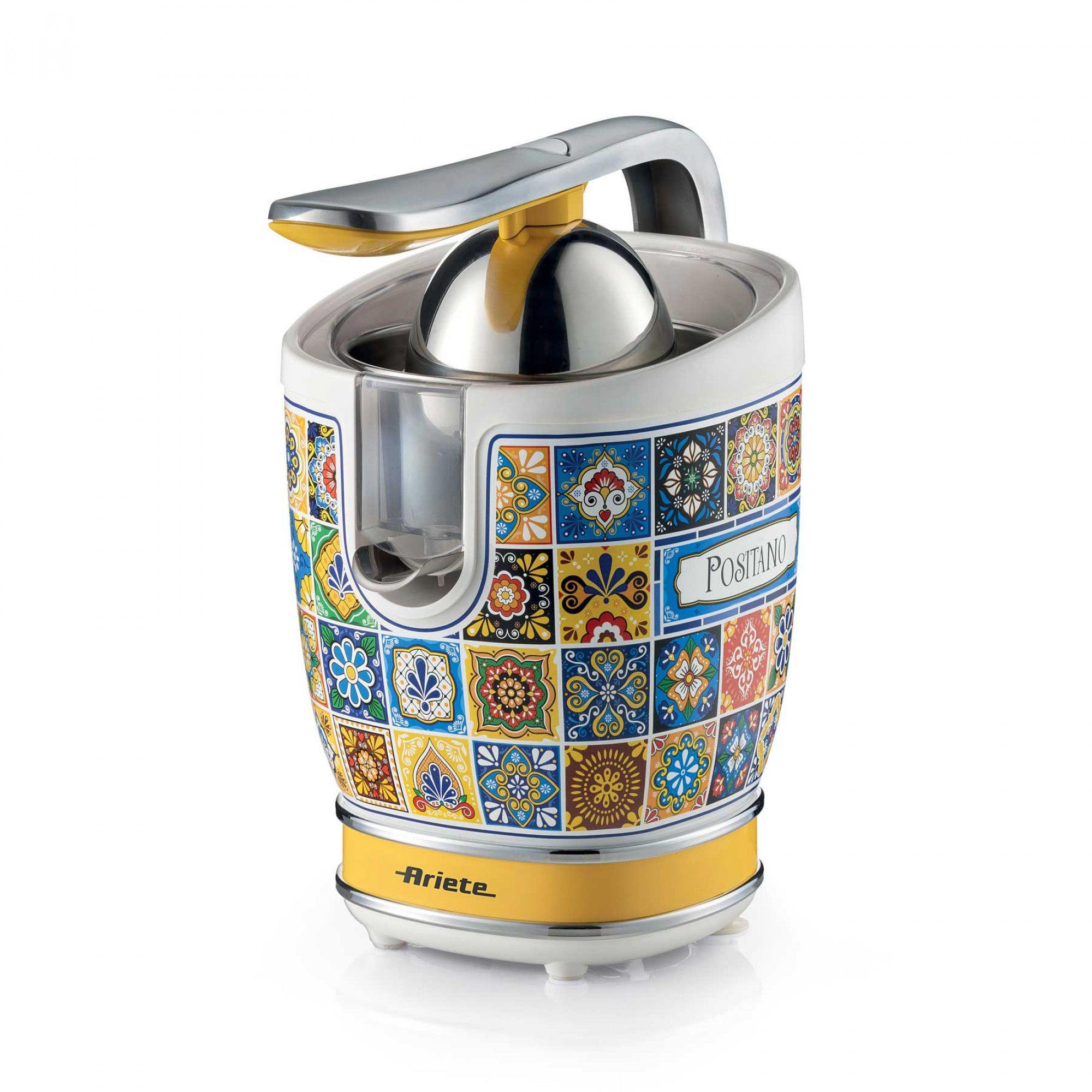 Espremedor de Citrinos Elétrico ARIETE Positano 0413/0P (Altura 29 cm - Azul e Amarelo)