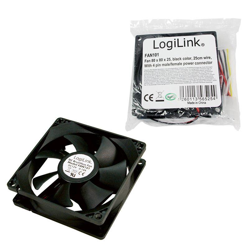 Ventoinha para Caixa PC LOGILINK FAN101 (Plástico - 1,2 W - Preto), miniatura 3