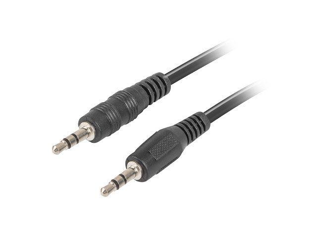 Cabo de Áudio Estéreo LANBERG CA-MJMJ-10CC-0012-BK (Jack 3,5 mm Macho-Macho, 1,2 m - Preto)