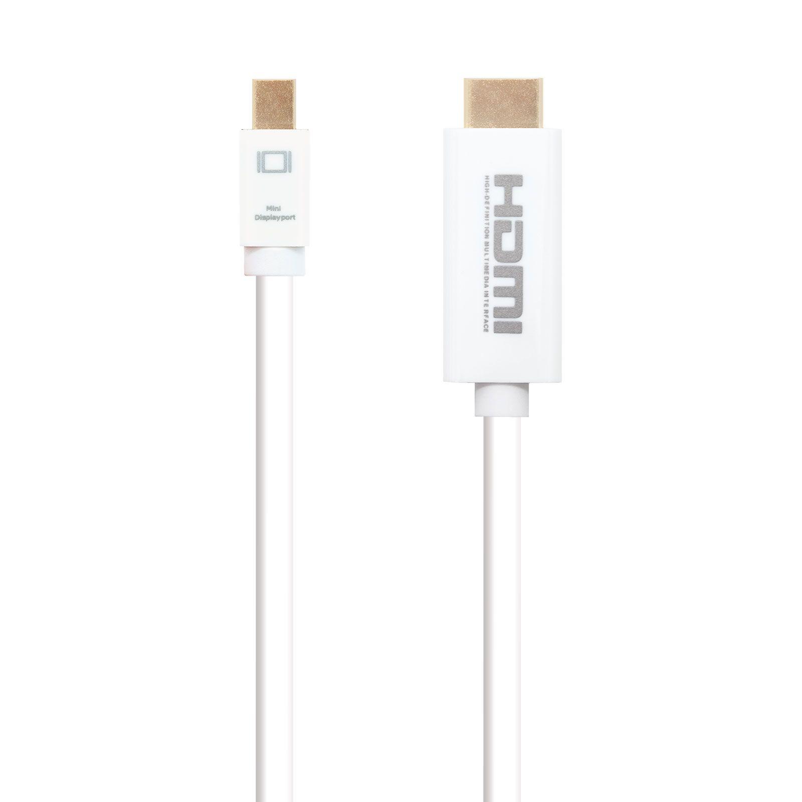 Cabo Conversor NANOCABLE 10.15.4002 (2 m - Mini DisplayPort Macho - HDMI Tipo A macho - Branco) — miniatura 2