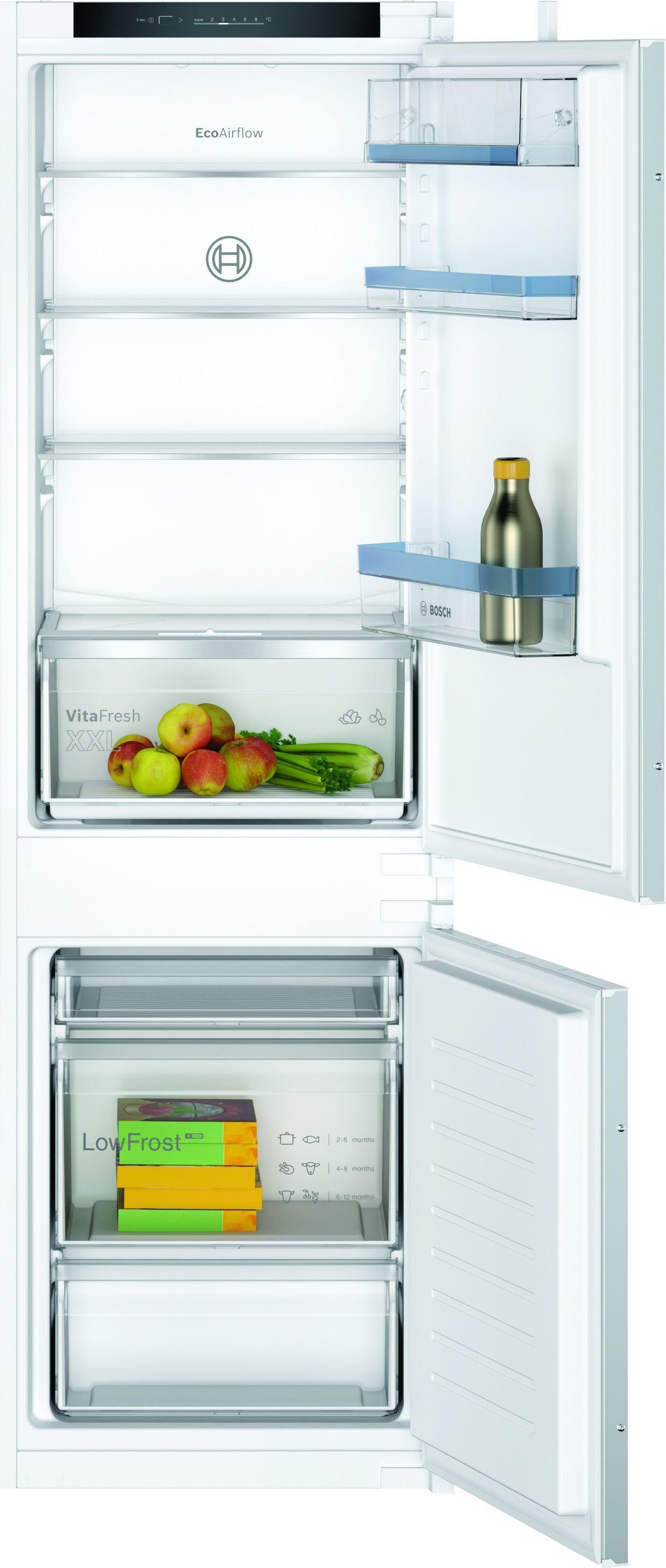 Frigorífico Combinado de Encastre BOSCH KIV86VSE0 (Altura 177,5 cm - Vidro - 54 cm - Branco)