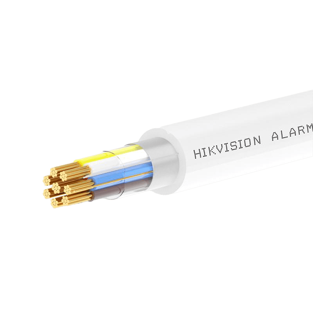 Cabo de Alarme Blindado HIKVISION DS-1AC2B6APL1 (6+2 Condutores - 100 m - Branco)