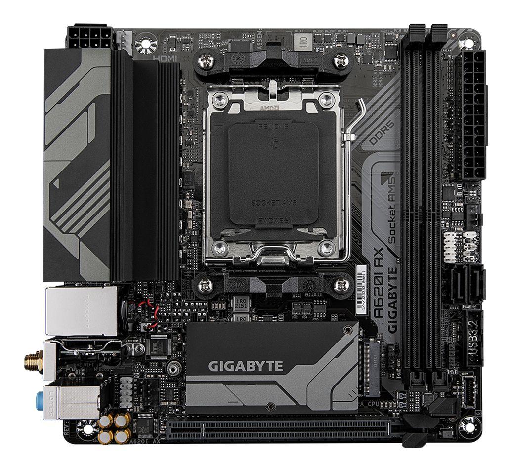 Motherboard GIGABYTE A620I AX (AM5 - AMD Ryzen 7000 Series - mini ITX - Castanho), miniatura 2