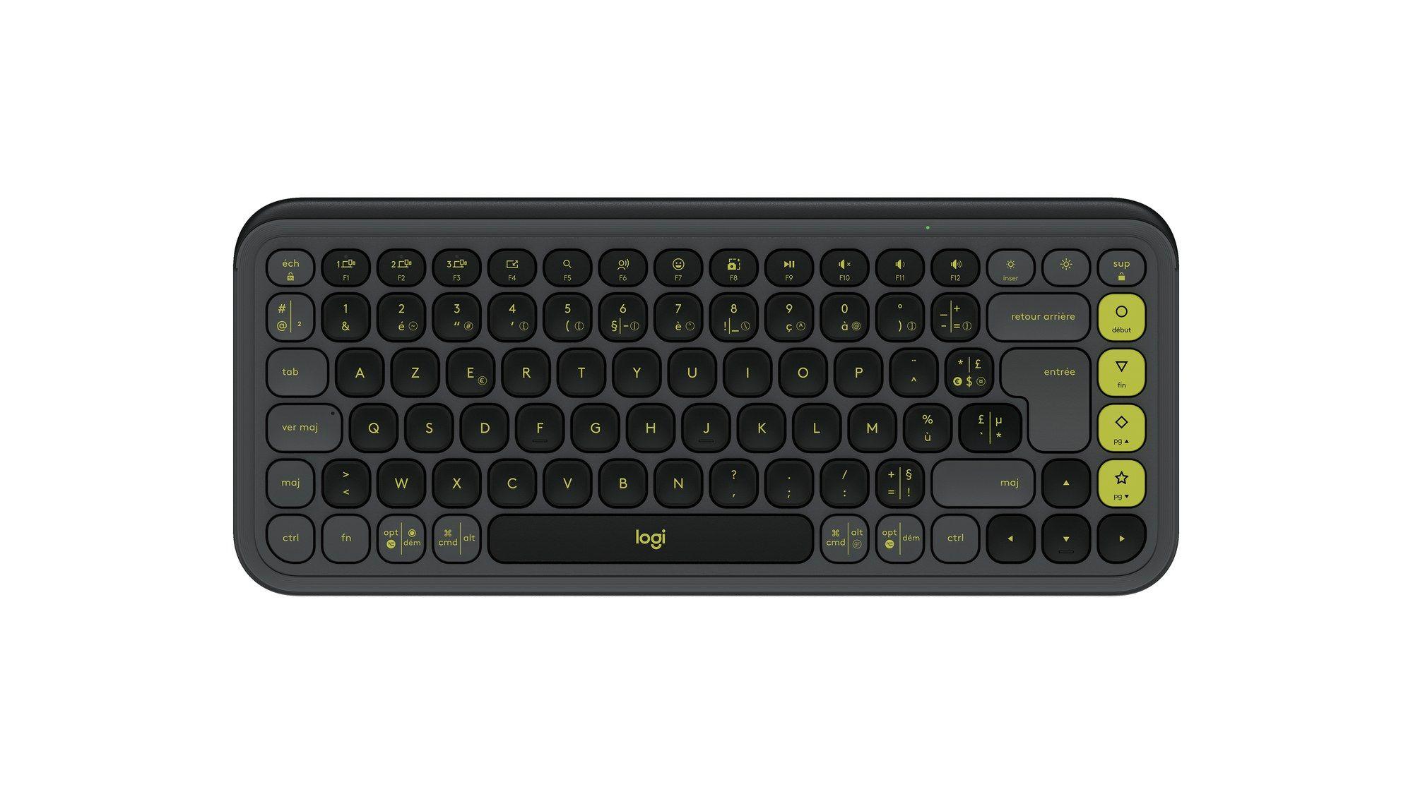 Teclado LOGITECH POP Icon Keys (Francês - Teclas tesoura - Mini - Grafite e Verde)