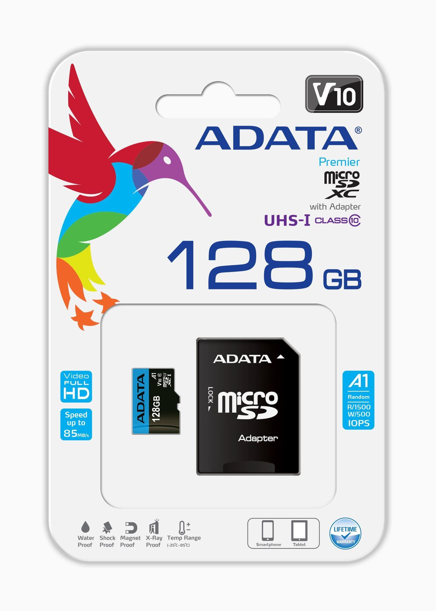 Cartão de Memória ADATA Premier AUSDX128GUICL10A1-RA1 (128GB - Classe 10 - 85 MB/s - Preto/Azul), miniatura 4