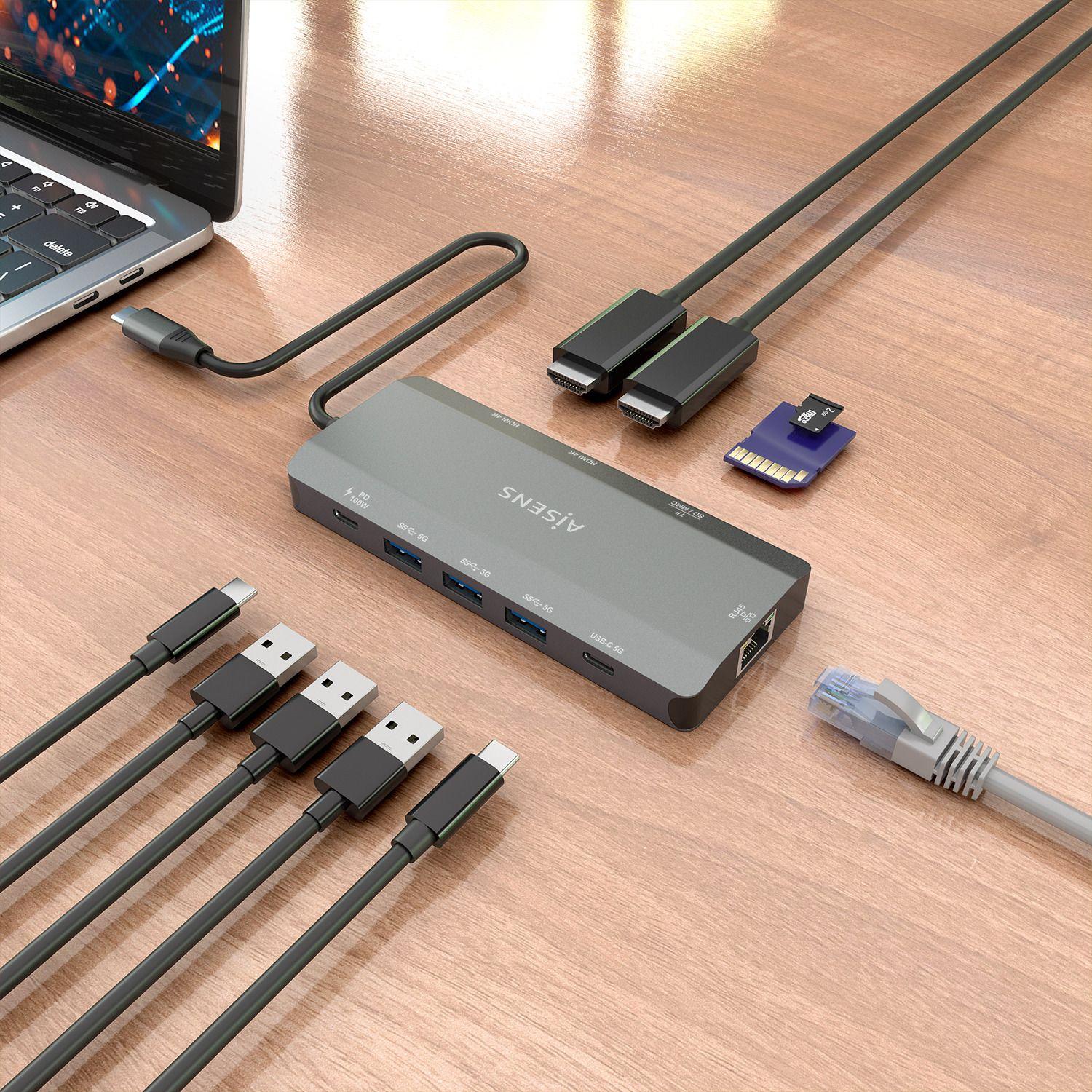 Docking Station USB-C AISENS ASUC-10P052-GR (0,2 m - Cinzento), miniatura 5