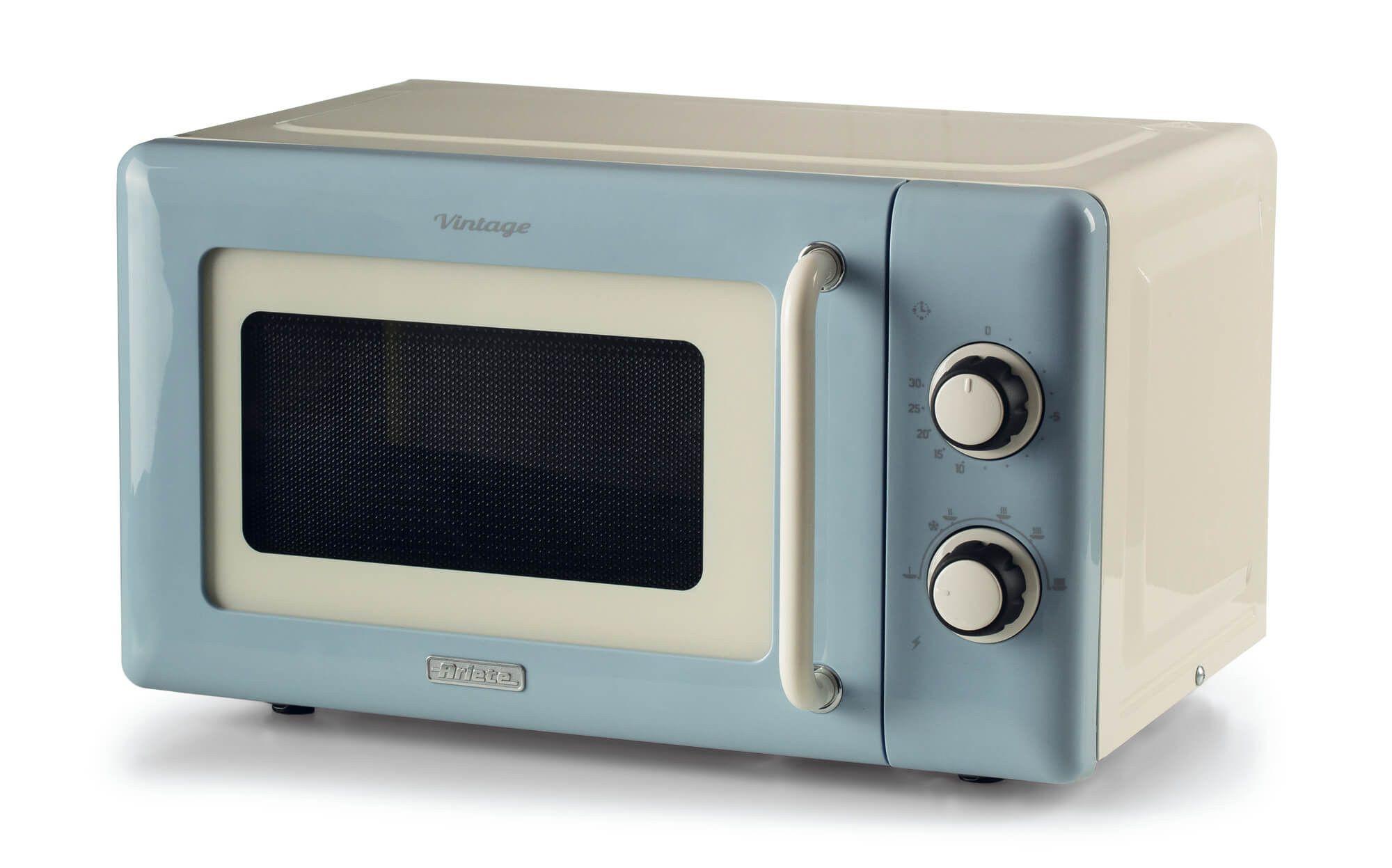 Micro-ondas Independente ARIETE Vintage Line 3960/05 (800 W - 20 l - Rotativo - Azul Claro)