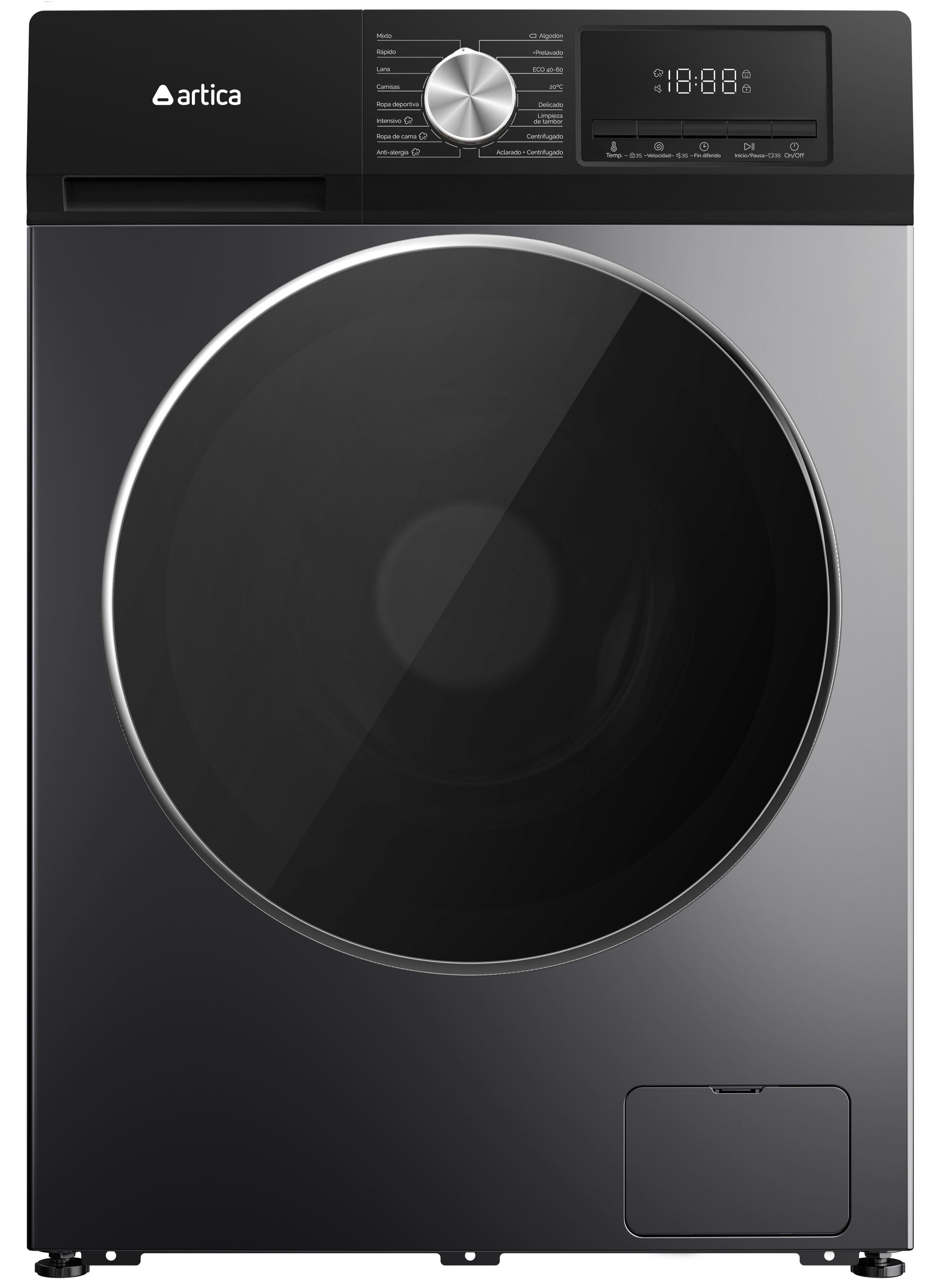 Máquina de Lavar Roupa ARTICA AQUAPLUS9ADI2 (1400 RPM - Altura 85 cm - 85 cm - Inox Escuro)