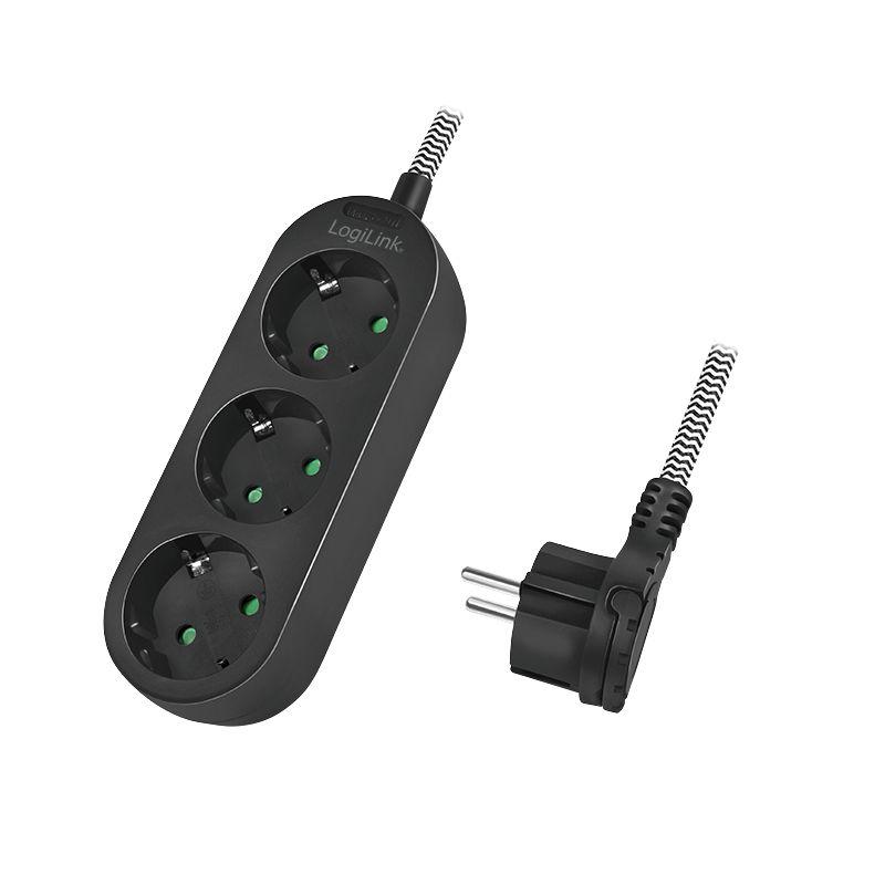 Régua de Tomadas LOGILINK LPS261 (1,5 m - Preto e Branco)