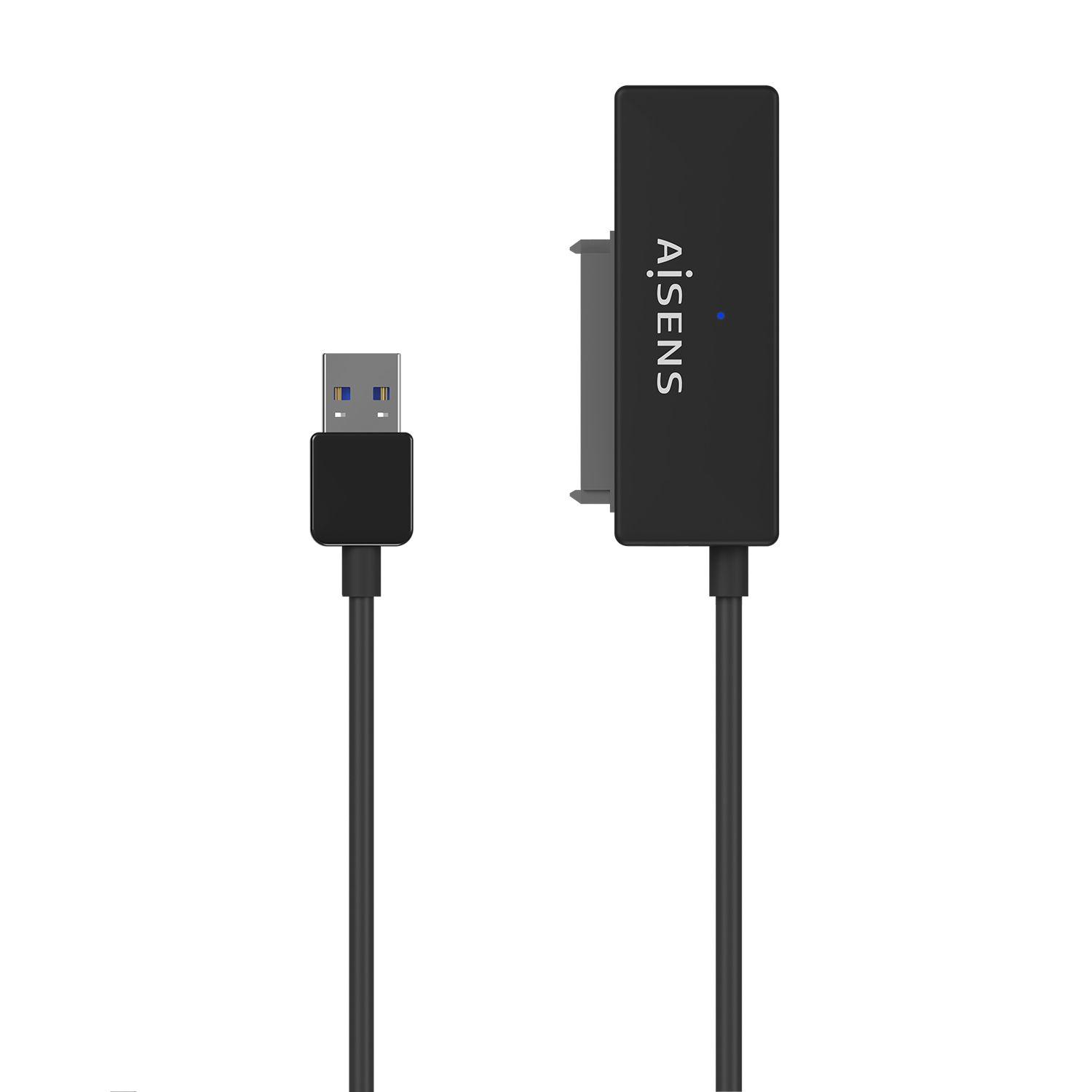 Adaptador SATA para USB-A AISENS ASE-35A01B (2,5/3,5 polegadas - 4200 RPM / 5400 RPM / 7200 RPM - Preto)