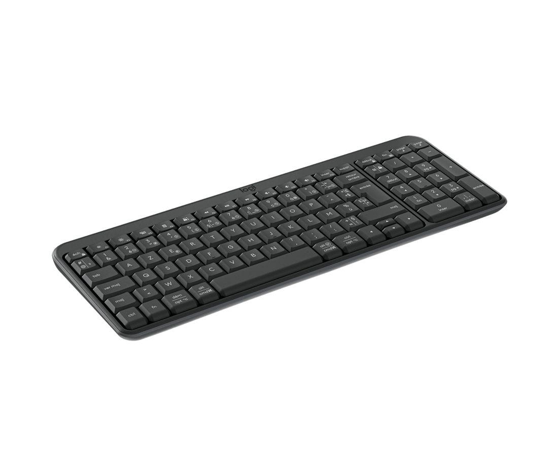 Teclado LOGITECH K250 (Francês - RF Wireless + Bluetooth - Sem fios - Grafite) — miniatura 4