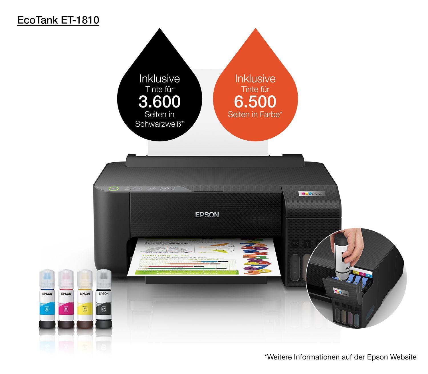 Impressora Jato de Tinta EPSON EcoTank ET-1810 (A4 - 100 folhas - USB, Wi-Fi, Wi-Fi Direct - Preto), miniatura 29