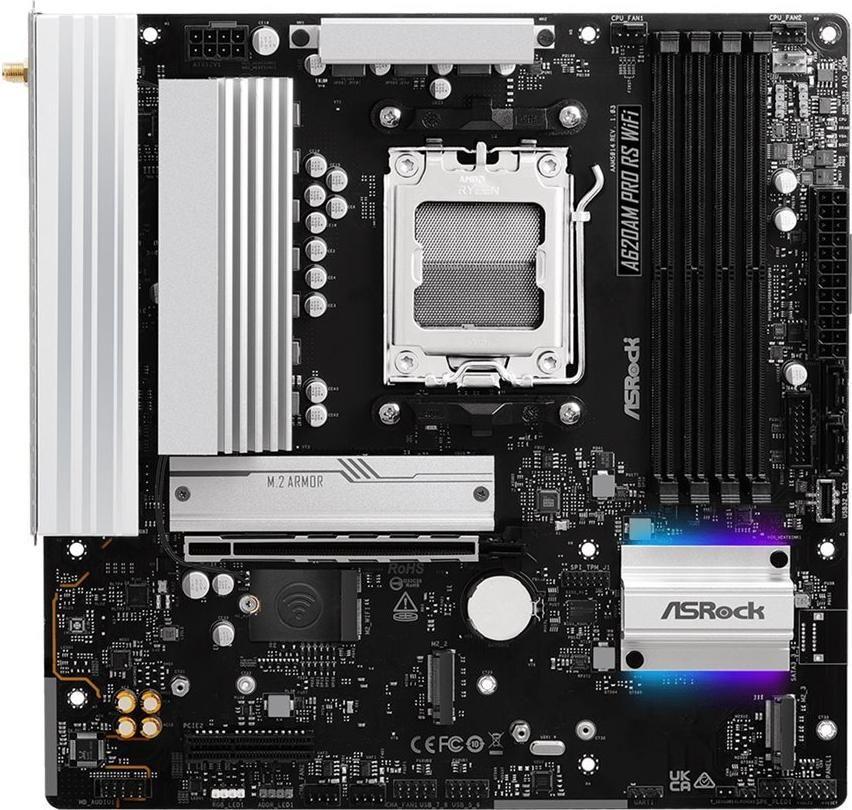 Motherboard ASROCK A620AM Pro RS WiFi (AM5 - Micro ATX - Duplo canal)