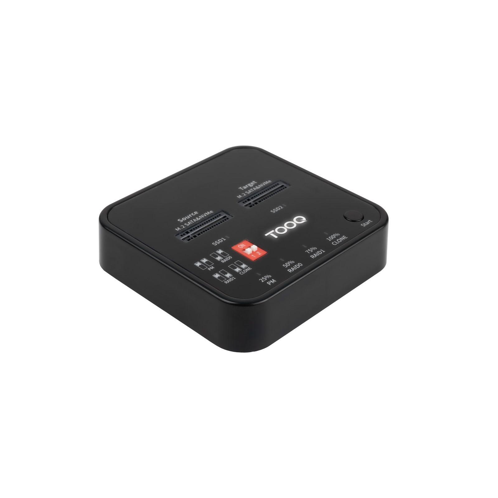Base de Acoplamento e Duplicador TOOQ TQDS-201B (8 TB - M.2 " - PCI Express, SATA NVMe - Preto)