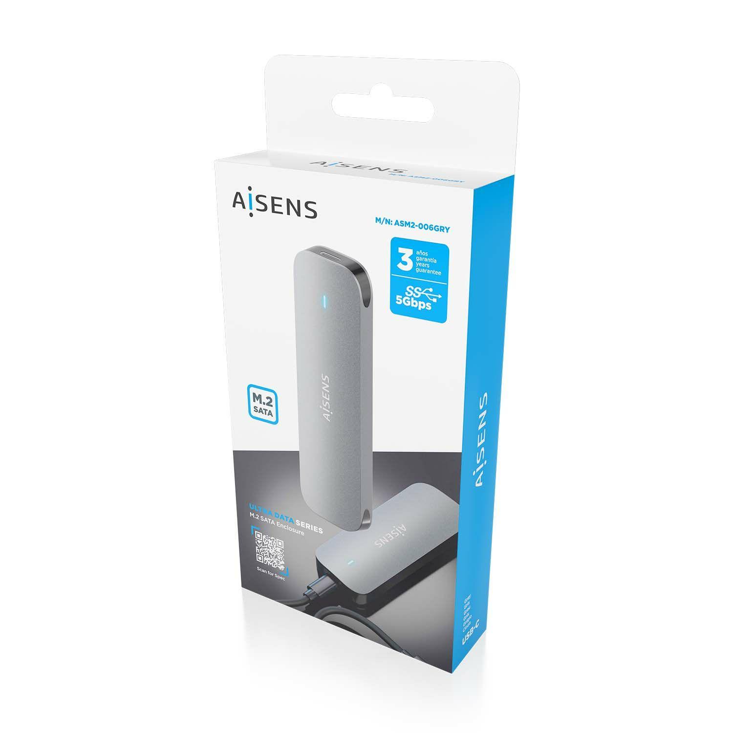 Caixa Externa M.2 SATA AISENS ASM2-006GRY (2 TB - M.2 - SATA - Cinzento) — miniatura 6