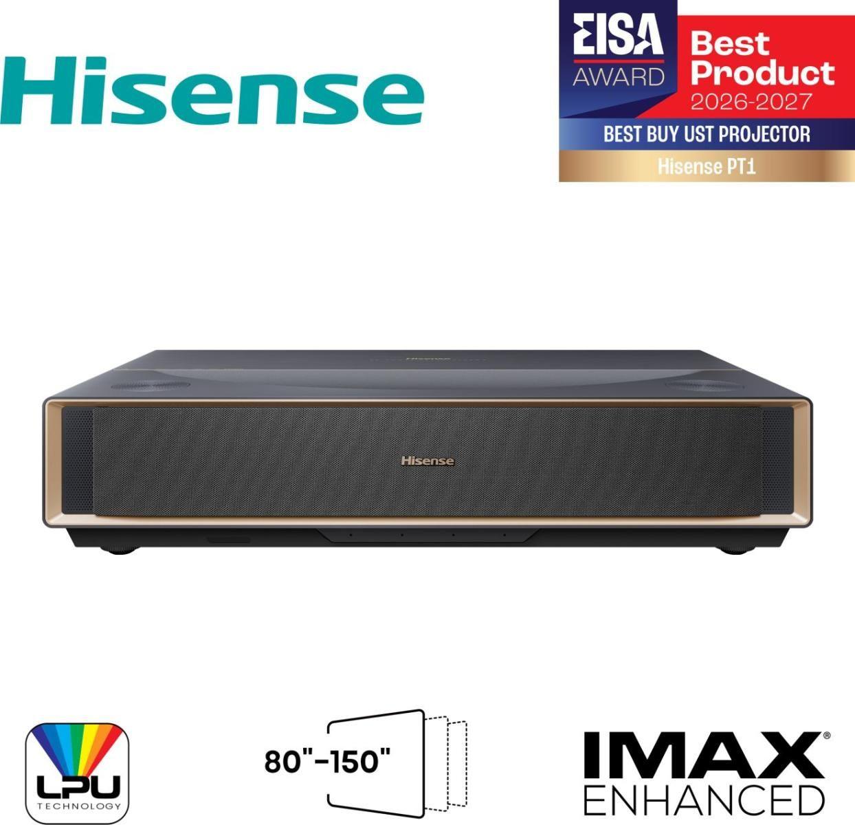 Projetor Laser de Ultra Curta Distância HISENSE PT1 (UHD 4K - 2032-3810 mm - VIDAA U - Preto)