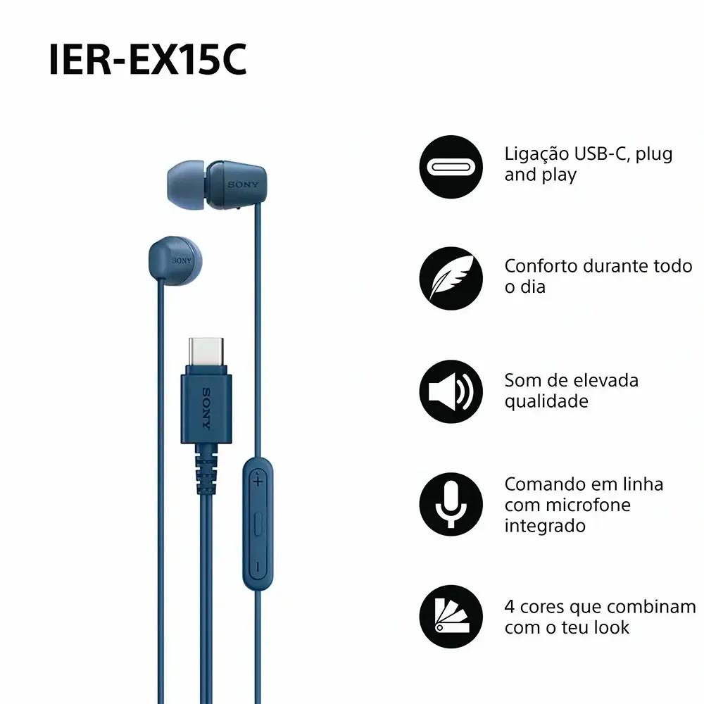 Auscultadores SONY IEREX15CL (Binaural - Com fios - Intra-auditivo - Azul), miniatura 2