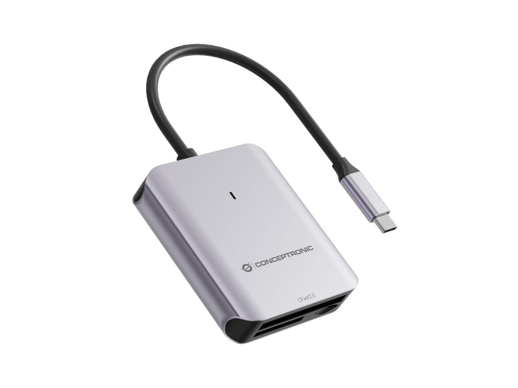Leitor de Cartões de Memória CONCEPTRONIC BIAN09G (USB 3.2 Gen 2 Type-C - Cinzento), miniatura 2