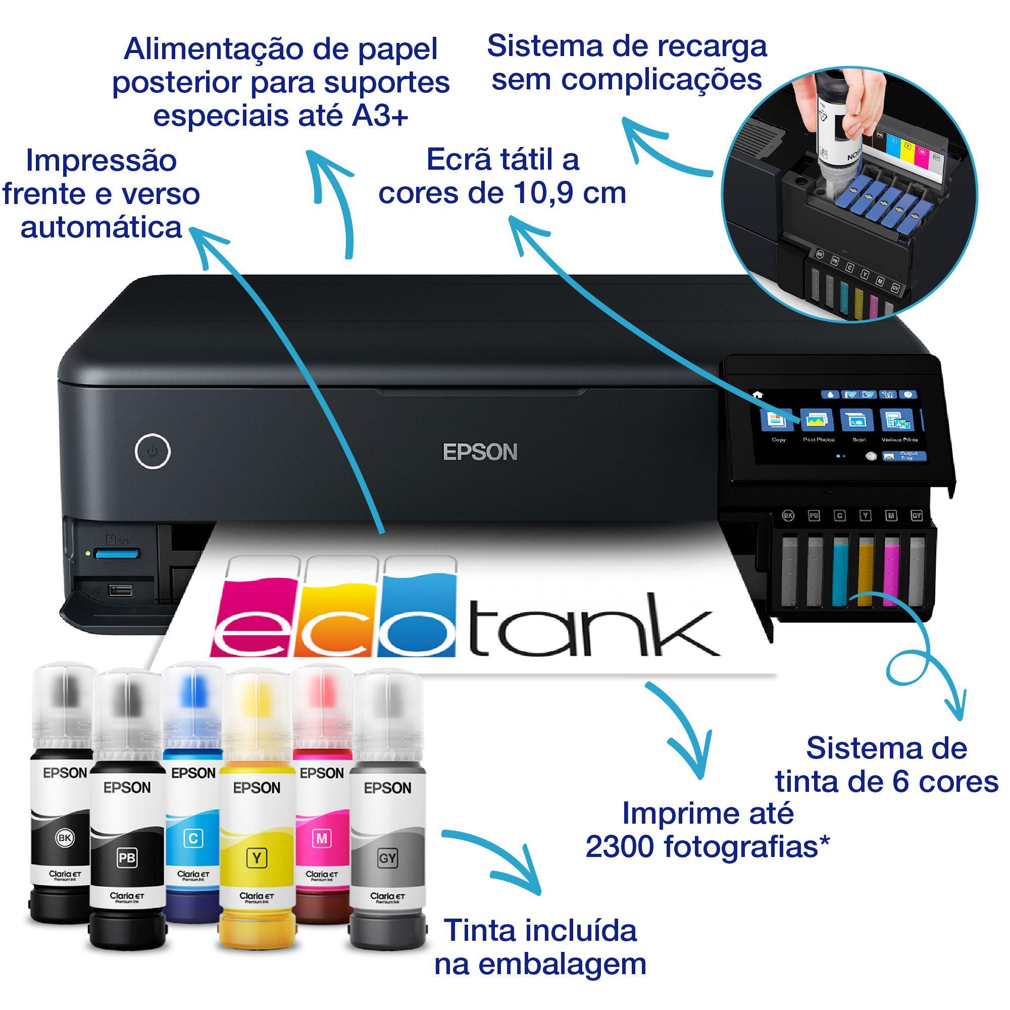 Impressora Multifunções EPSON EcoTank ET-8550 (A3 - Impressão a cores - WiFi / Bluetooth - Preto) — miniatura 5