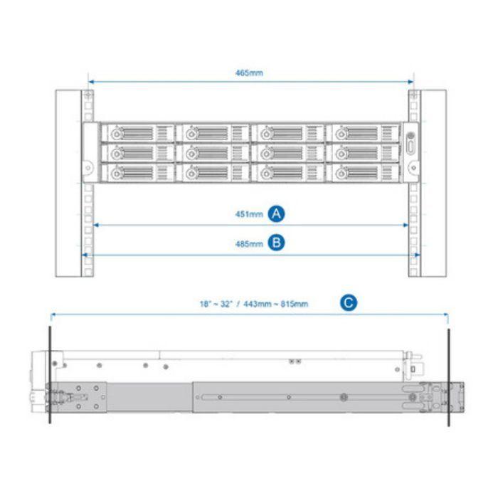 Kit de Corrediças para Rack QNAP RAIL-B02 (Metálico) — miniatura 2