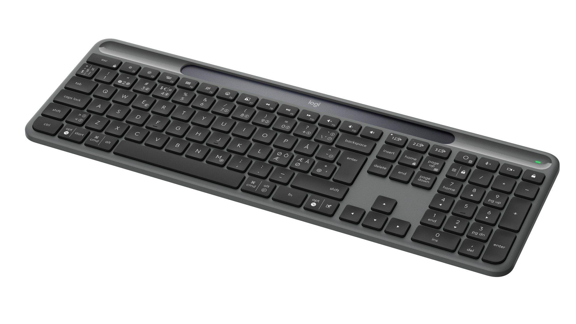 Teclado LOGITECH Signature Slim Solar+ K980 for Business (RF Wireless + Bluetooth - Sem fios - Grafite) — miniatura 3